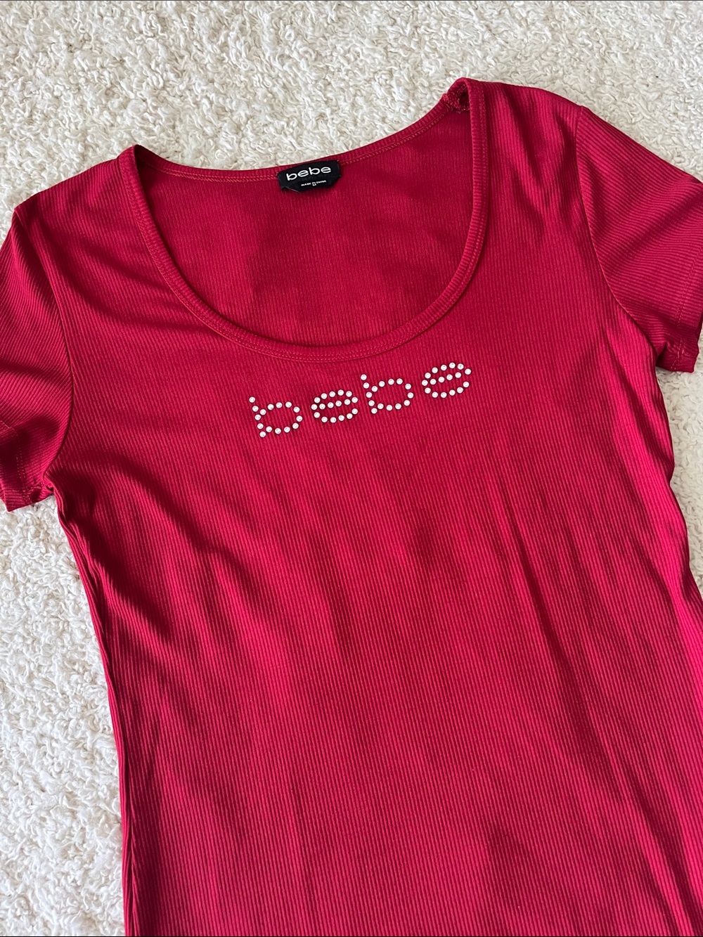 BEBE RhinestoneTop ❤️ Logo Tee - Picture 5 of 5